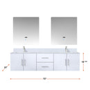 Lexora Geneva 72" W x 22" D Glossy White Double Bath Vanity and Marble Top