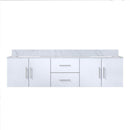 Lexora Geneva 72" W x 22" D Glossy White Double Bath Vanity and Marble Top