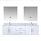 Lexora Geneva 72" W x 22" D Glossy White Double Bath Vanity Marble Top with Faucet Set and 30" LED Mirrors