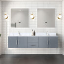 Lexora Geneva 80" W x 22" D Double Bath Vanity and 30" LED Mirrors