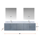 Lexora Geneva 80" W x 22" D Dark Grey Double Bath Vanity and Marble Top