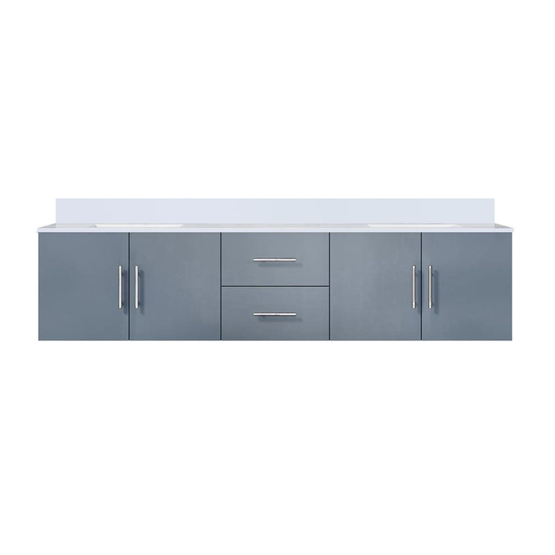 Lexora Geneva 80" W x 22" D Dark Grey Double Bath Vanity and Marble Top