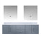 Lexora Geneva 80" W x 22" D Dark Grey Double Bath Vanity and Marble Top with 30" LED Mirrors