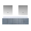 Lexora Geneva 80" W x 22" D Dark Grey Double Bath Vanity and Marble Top with 30" LED Mirrors