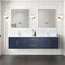 Lexora Geneva 80" W x 22" D Navy Blue Double Bath Vanity and Marble Top