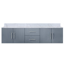 Lexora Geneva 80" W x 22" D Navy Blue Double Bath Vanity and Marble Top