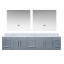 Lexora Geneva 84" W x 22" D Double Bath Vanity, Marble Top with 36" LED Mirrors