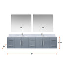 Lexora Geneva 84" W x 22" D Double Bath Vanity, Marble Top with Faucet Set and 36" LED Mirrors