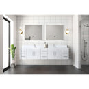 Lexora Geneva 84" W x 22" D Double Bath Vanity, Marble Top with Faucet Set and 36" LED Mirrors