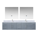 Lexora Geneva 84" W x 22" D Double Bath Vanity, Marble Top with Faucet Set and 36" LED Mirrors