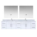 Lexora Geneva 84" W x 22" D Double Bath Vanity, Marble Top with Faucet Set and 36" LED Mirrors