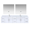 Lexora Geneva 84" W x 22" D Double Bath Vanity, Marble Top with Faucet Set and 36" LED Mirrors