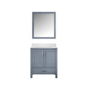 Lexora Jacques 30" W x 22" D Single Bath Vanity with Marble Top and 28" Mirror