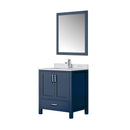 Lexora Jacques 30" W x 22" D Single Bath Vanity Marble Top with Faucet Set and 28" Mirror