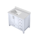 Lexora Jacques 36" W x 22" D Offset White Single Bath Vanity and Marble Top