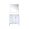 Lexora Jacques 36" W x 22" D Offset White Single Bath Vanity with Marble Top and 34" Mirrors