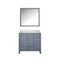 Lexora Jacques 36" W x 22" D Offset Dark Grey Single Bath Vanity with Marble Top and 34" Mirrors