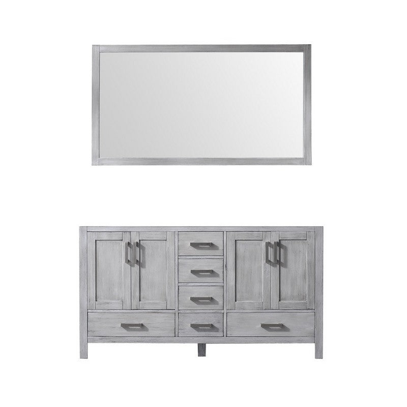 Lexora Jacques 60" W x 22" D Double Bath Vanity and 58" Mirror