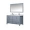 Lexora Jacques 60" W x 22" D Double Bath Vanity and 58" Mirror