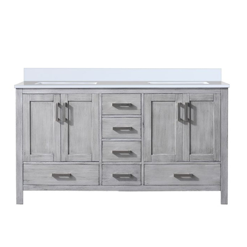 Lexora Jacques 60" W x 22" D Double Bath Vanity and Marble Top