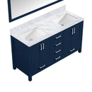 Lexora Jacques 60" W x 22" D Double Bath Vanity and Marble Top with 58" Mirror