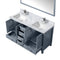 Lexora Jacques 60" W x 22" D Double Bath Vanity and Marble Top with Faucet Set and 58" Mirror