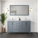 Lexora Jacques 60" W x 22" D Double Bath Vanity and Marble Top with Faucet Set and 58" Mirror