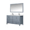 Lexora Jacques 60" W x 22" D Double Bath Vanity and Marble Top with Faucet Set and 58" Mirror