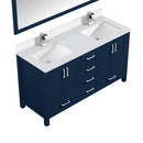 Lexora Jacques 60" W x 22" D Double Bath Vanity and Marble Top with Faucet Set and 58" Mirror