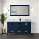 Lexora Jacques 60" W x 22" D Double Bath Vanity and Marble Top with Faucet Set and 58" Mirror