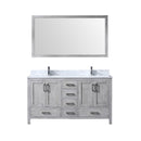 Lexora Jacques 60" W x 22" D Double Bath Vanity and Marble Top with Faucet Set and 58" Mirror