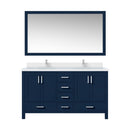 Lexora Jacques 60" W x 22" D Double Bath Vanity and Marble Top with Faucet Set and 58" Mirror