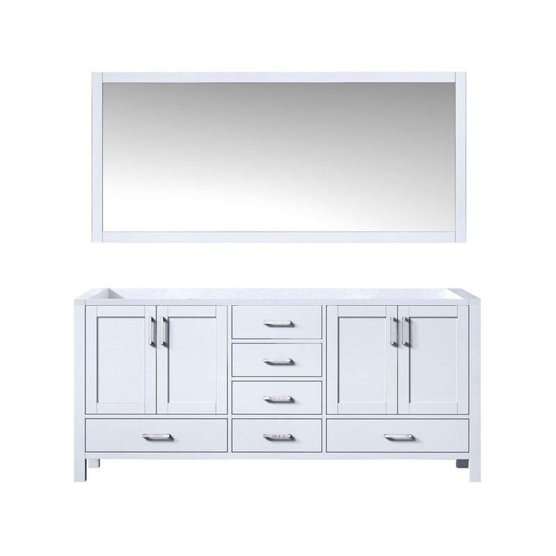 Lexora Jacques 72" W x 22" D Double Bath Vanity and 28" Mirror