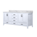 Lexora Jacques 72" W x 22" D Double Bath Vanity and Marble Top