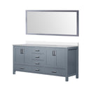 Lexora Jacques 72" W x 22" D Double Bath Vanity and Marble Top with 28" Mirror