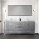 Lexora Jacques 72" W x 22" D Double Bath Vanity and Marble Top with 28" Mirror