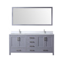 Lexora Jacques 72" W x 22" D Double Bath Vanity and Marble Top, Faucet Set with 28" Mirror