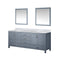 Lexora Jacques 80" W x 22" D Double Bath Vanity and Marble Top with 30" Mirrors