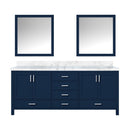 Lexora Jacques 80" W x 22" D Double Bath Vanity and Marble Top with 30" Mirrors