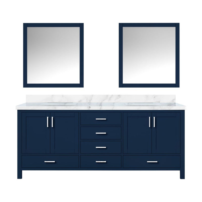 Lexora Jacques 80" W x 22" D Double Bath Vanity and Marble Top with 30" Mirrors