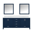 Lexora Jacques 80" W x 22" D Double Bath Vanity and Marble Top with 30" Mirrors