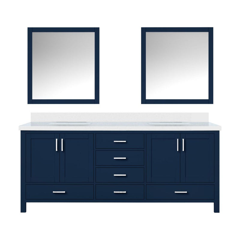 Lexora Jacques 80" W x 22" D Double Bath Vanity and Marble Top with 30" Mirrors