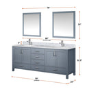 Lexora Jacques 80" W x 22" D Double Bath Vanity and Marble Top with Faucet Set and 30" Mirrors