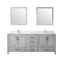 Lexora Jacques 80" W x 22" D Double Bath Vanity and Marble Top with Faucet Set and 30" Mirrors