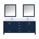 Lexora Jacques 80" W x 22" D Double Bath Vanity and Marble Top with Faucet Set and 30" Mirrors