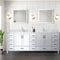 Lexora Jacques 84" W x 22" D White Double Bath Vanity and Marble Top