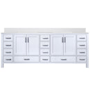 Lexora Jacques 84" W x 22" D White Double Bath Vanity and Marble Top