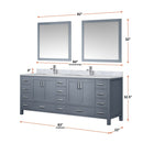 Lexora Jacques 84" W x 22" D Double Bath Vanity and 34" Mirrors