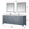 Lexora Jacques 84" W x 22" D Dark Grey Double Bath Vanity and Marble Top