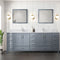 Lexora Jacques 84" W x 22" D Dark Grey Double Bath Vanity and Marble Top